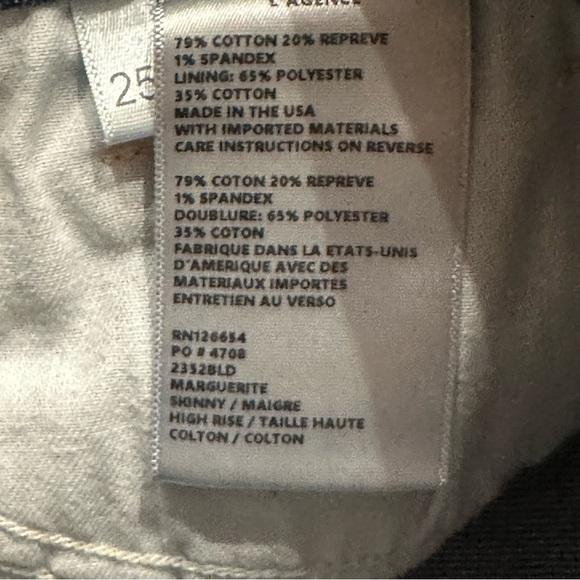 L'AGENCE Marguerite High Rise Skinny Colton Jeans Size 25 Dark Rinse Stretch - Picture 7 of 7